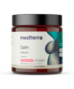 Medterra, Calm 25mg CBD+ Gummies, Strawberry Lemonade, Broad Spectrum THC-Free, 20ct, 500mg CBD